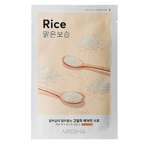 Шийт маска за дълбока хидратация с екстракт от ориз Missha Airy Fit Sheet Mask Rice 1pcs