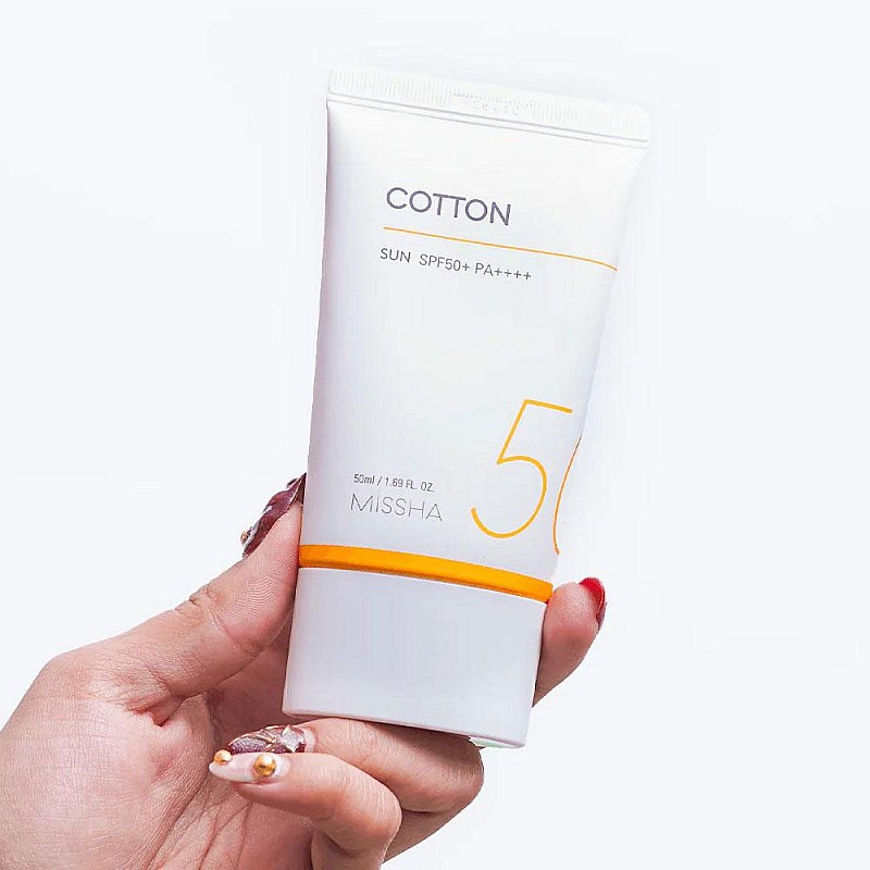 Слънцезащитен крем за мазна кожа SPF50+PA++++ Missha All-Around Safe Block Cotton Sun 50ml