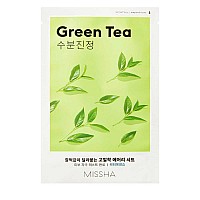 Успокояваща шийт маска със зелен чай за свежа и хидратирана кожа Missha Airy Fit Sheet Mask Green Tea