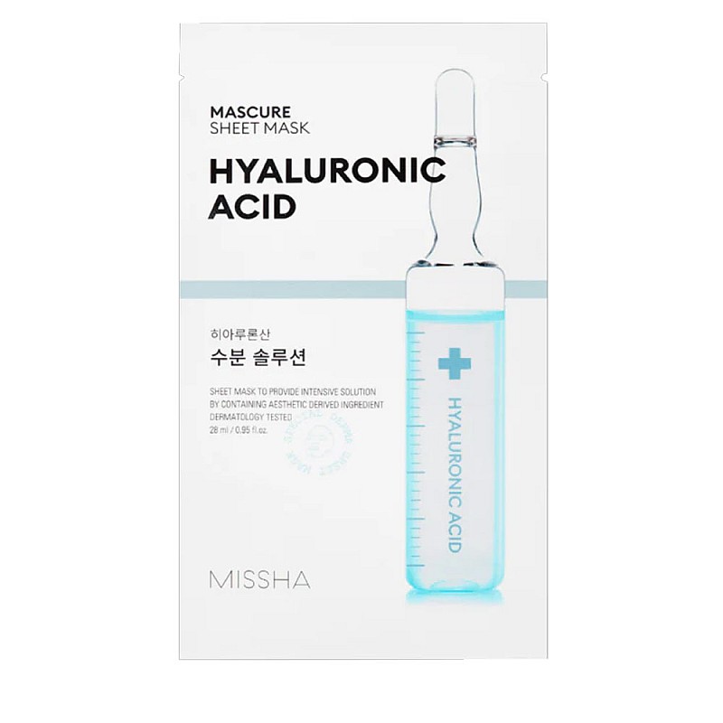 Шийт маска с хиалуронова киселина за хидратация Missha Mascure Hydra Solution Sheet Mask Hyaluronic Acid