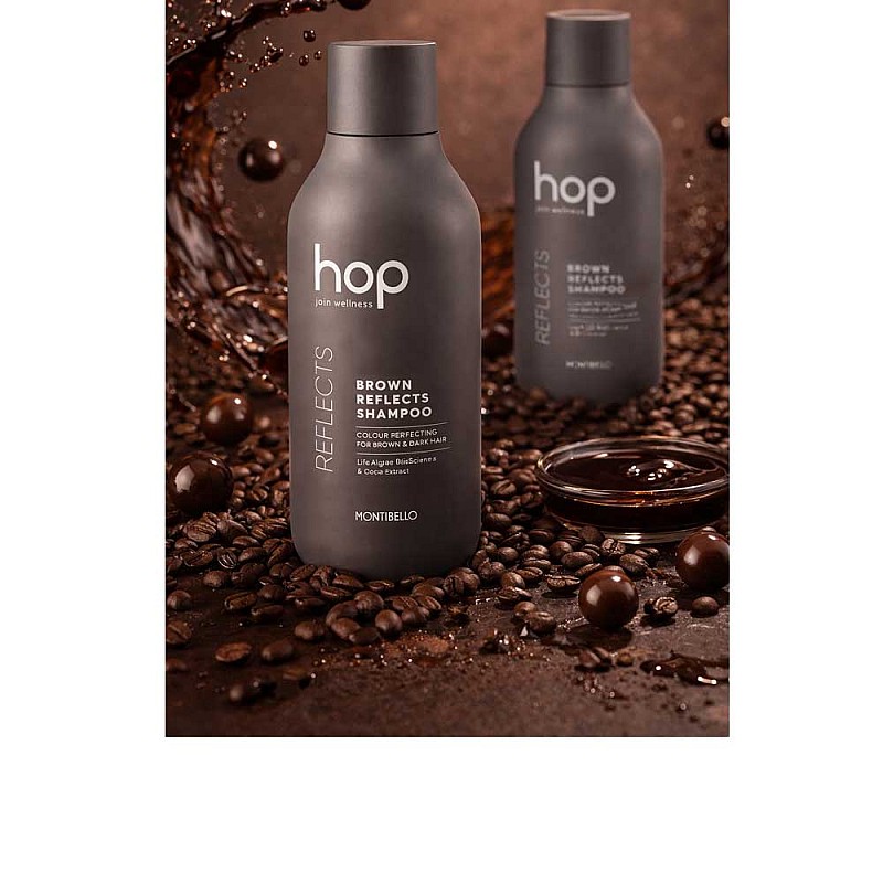 Оцветяващ шампоан за кестенява коса Montibello HOP Brown Reflects Shampoo 300ml