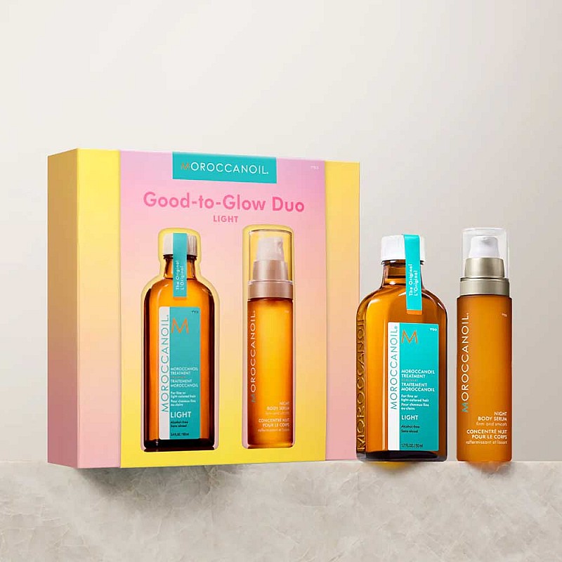 Арганово масло за тънка коса и серум за тяло Moroccanoil Good to Glow Duo Light
