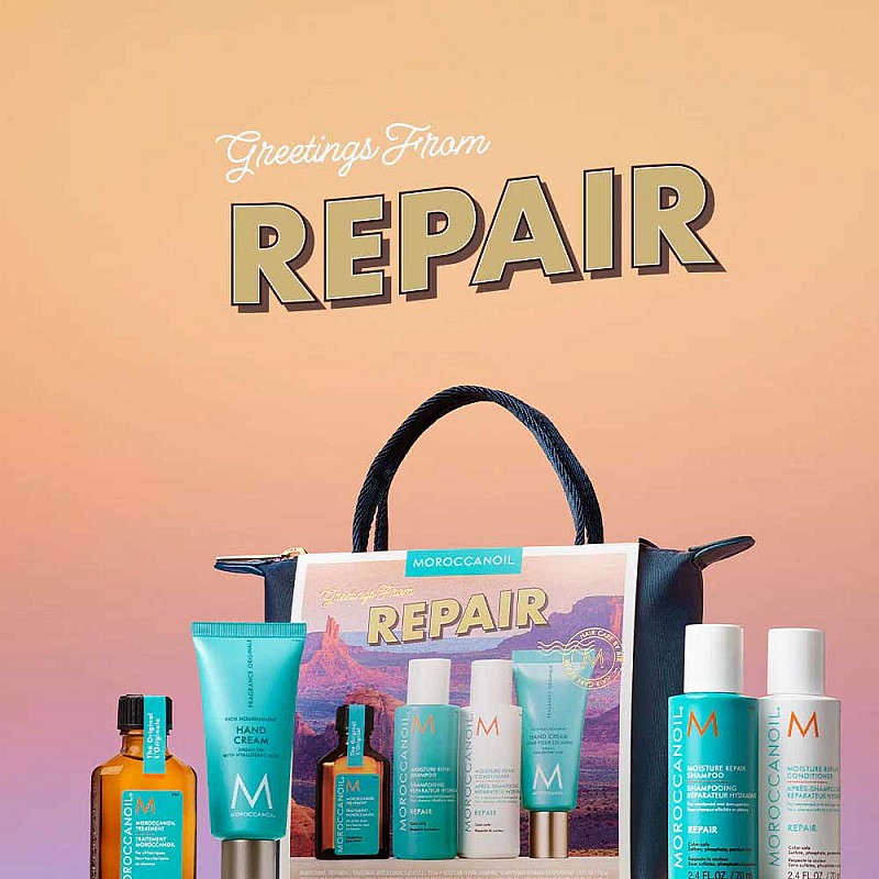 Травъл комплект за изтощена коса Moroccanoil Repair Travel Set