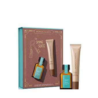 Подаръчен комплект за блестяща коса и меки устни Moroccanoil The Shine Suite Vanilla