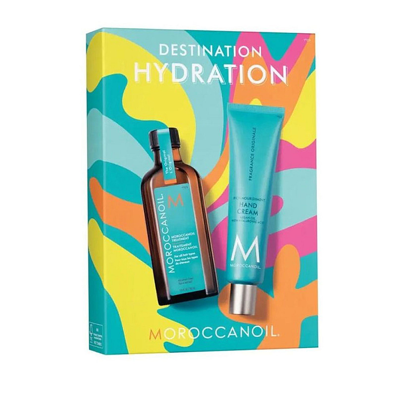 Лимитиран сет за хидратация с олио и крем за ръце Moroccanoil Destination Hydration 