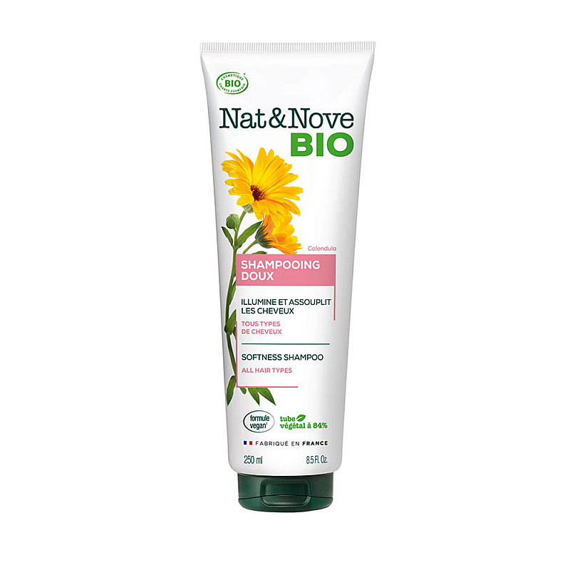 Органичен шампоан с невен за всеки тип коса Nat&Nove Bio Softness Shampoo 250ml