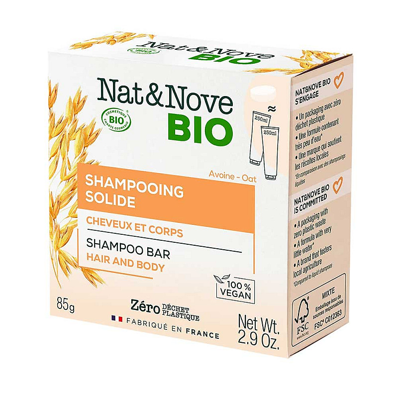 Твърд шампоан за коса и тяло Nat&Nove Bio Shampoo bar Hair and Body 85g