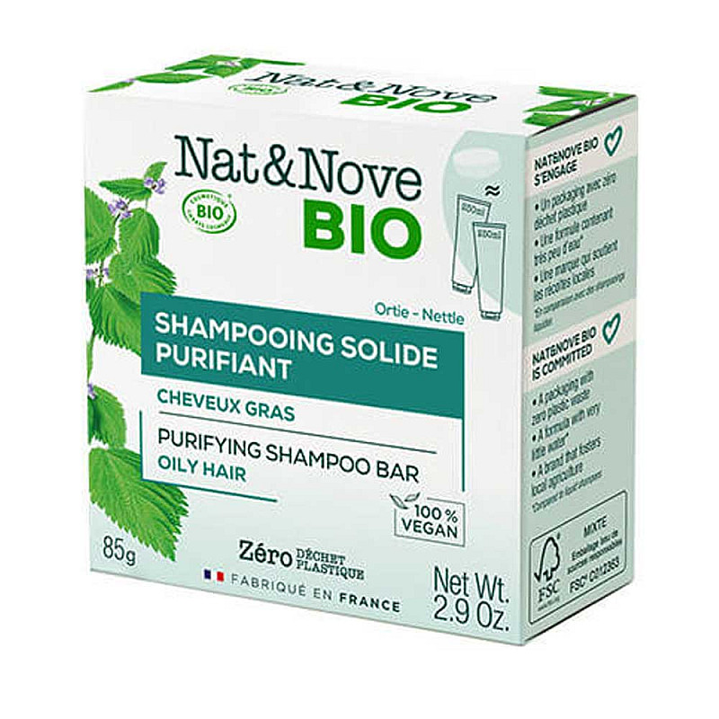 Твърд шампоан за мазна коса Nat&Nove Bio Purifying Shampoo Bar 85g