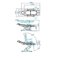 Електрически стол за педикюр с 3 мотора бял Azzurro 870s