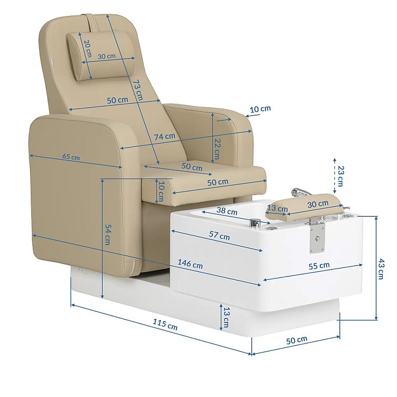 Педикюрен стол бежов SPA Sillon Elysia beige