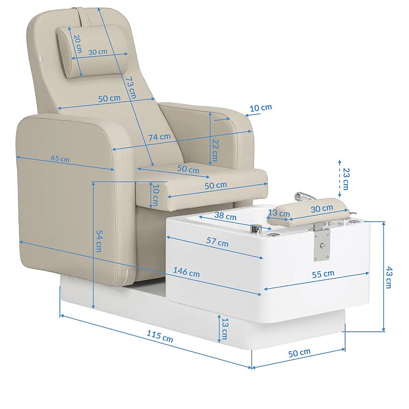 Педикюрен стол екрю SPA Sillon Elysia cream