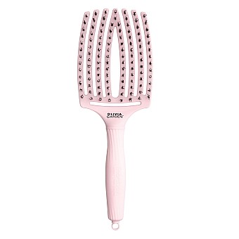 Четка за коса комбинирана с естествен косъм Olivia Garden Fingerbrush Combo  pink L