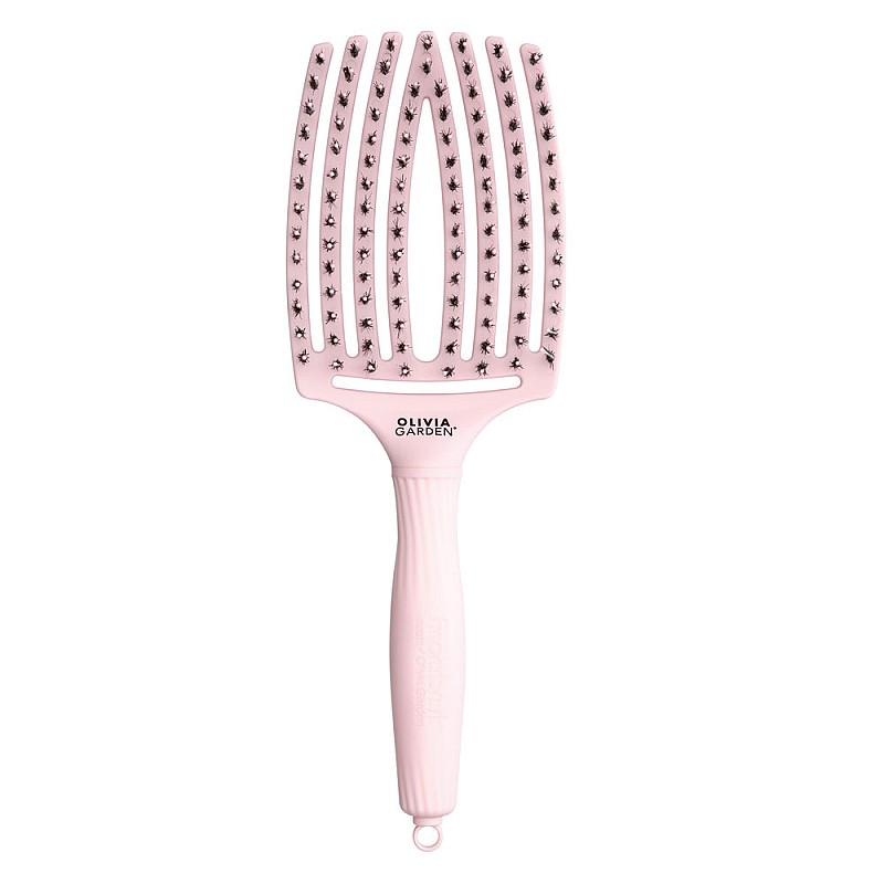 Четка за коса комбинирана с естествен косъм Olivia Garden Fingerbrush Combo  pink L