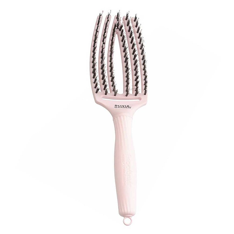 Четка за коса комбинирана с естествен косъм Olivia Garden Fingerbrush pink