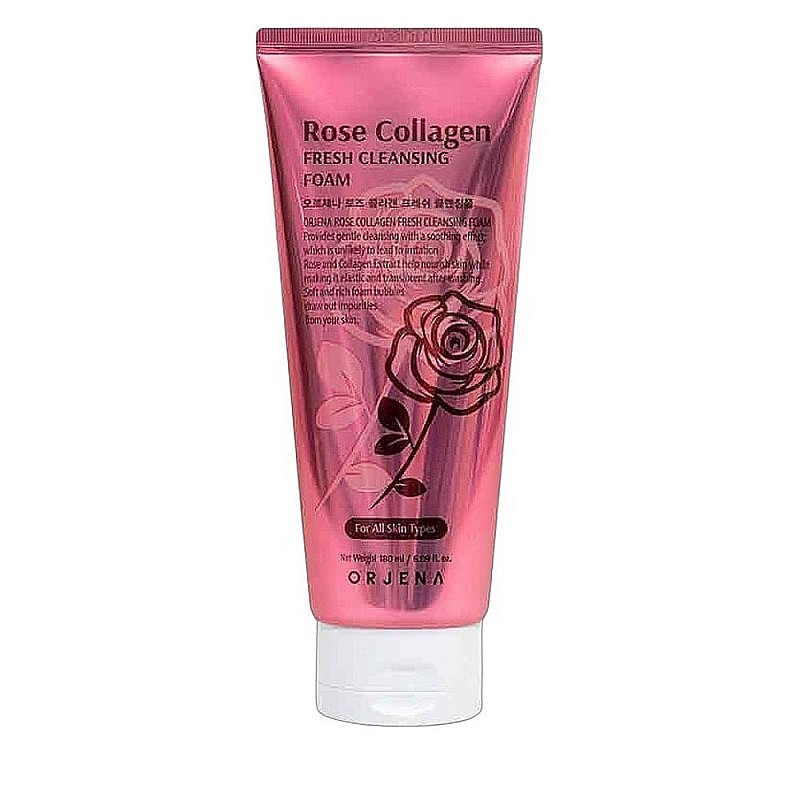 Почистваща пяна за лице с колаген и екстракт от роза Orjena Rose Collagen Fresh Cleansing Foam 180ml