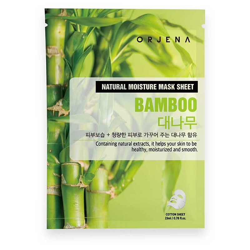 Успокояваща шийт маска с екстракт от Бамбук Авокадо Orjena Natural Bamboo Sheet Mask