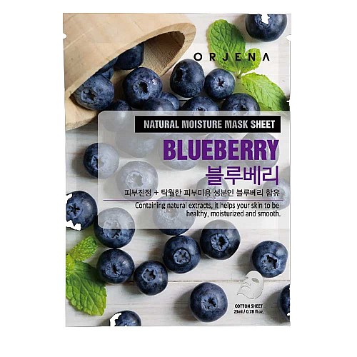 Озаряваща шийт маска с екстракт от Боровинка Orjena Natural Blueberry Sheet Mask