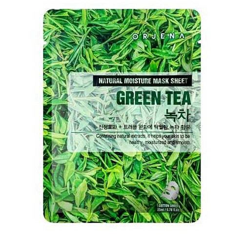 Успокояваща шийт маска със зелен чай Orjena Natural Moisture Green Tea Mask Sheet