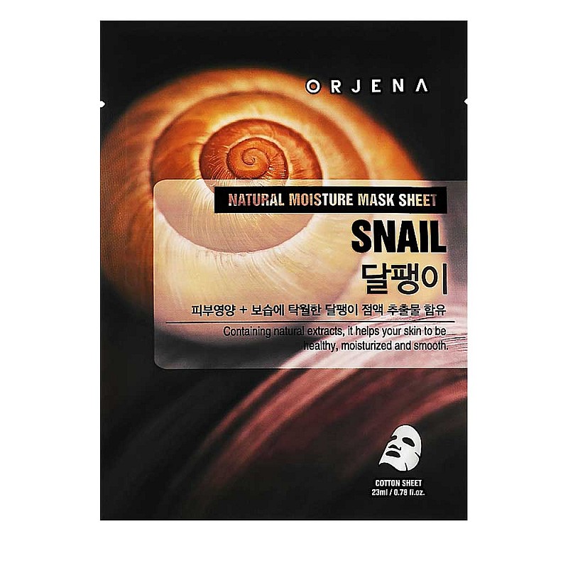 Подхранваща шийт маска с муцин от охлюв Orjena Natural Moisture Snail Mask Sheet