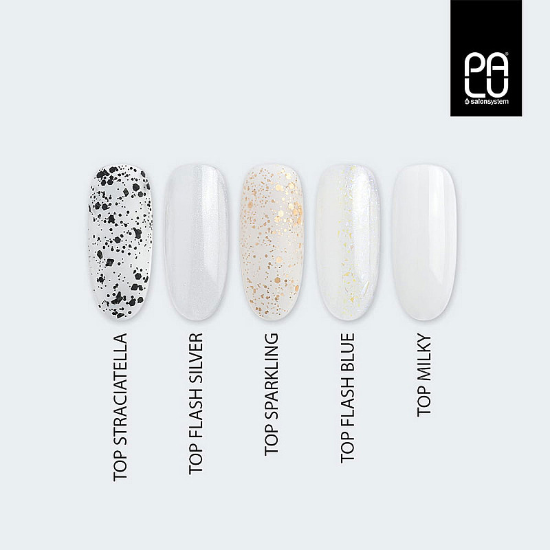 Полупрозрачен млечен топ гел лак Palu Top No Wipe Milky Top Coat 11g