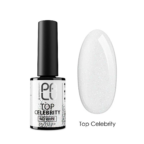 Топ лак със сребърни холограмни частици Palu Top No Wipe Celebrity 11g