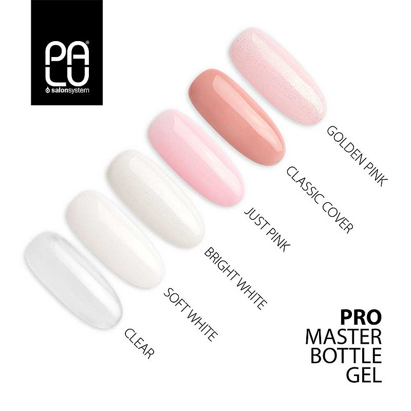 Гел в бутилка розов с частици Palu Pro Master Bottle Gel Golden Pink 11g