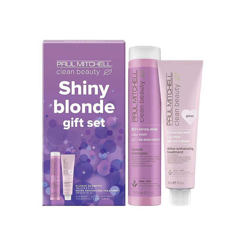 Коледен комплект за ослепително руса коса Paul Mitchell Clean Beauty Shiny Blonde Set