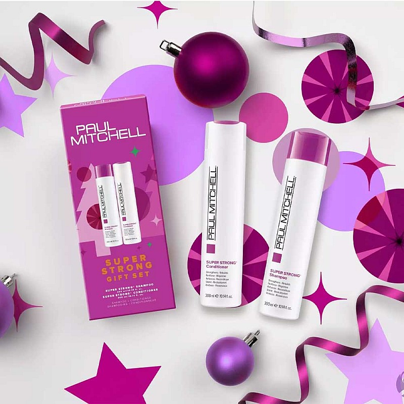 Коледен комплект за слаба и увредена коса Paul Mitchell Super Strong Duo