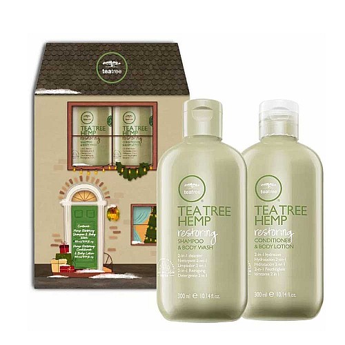 Възстановяващ 2-в-1 подаръчен комплект за коса и тяло Paul Mitchell Tea Tree Hemp Duo