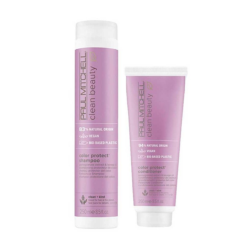 Комплект за блясък и защита на боядисана коса Paul Mitchell Clean Beauty Color Protect Duo