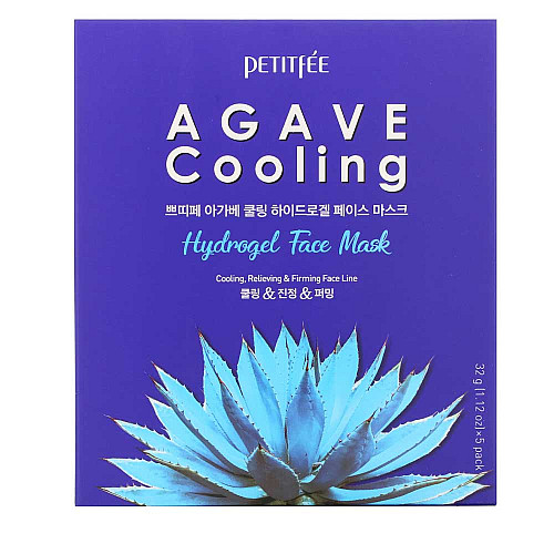 Хидрогелна освежаваща маска с агаве Petitfee Agave Cooling Hydrogel Face Mask 32g