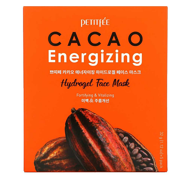 Хидрогелна маска за лице с какао Petitfee Cacao Energizing Hydrogel Face Mask