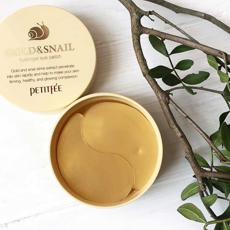 Пачове за очи със злато и охлювен муцин Petitfee Gold&Snail Eye Patch 60бр