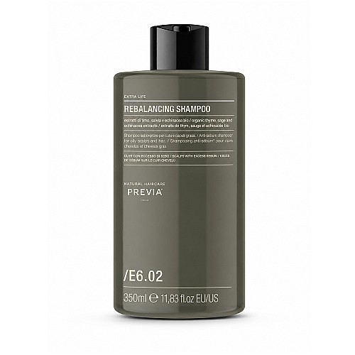 Ребалансиращ шампоан за мазен скалп и бързо омазняваща се коса Previa Extra Life Rebalancing Shampoo 350ml