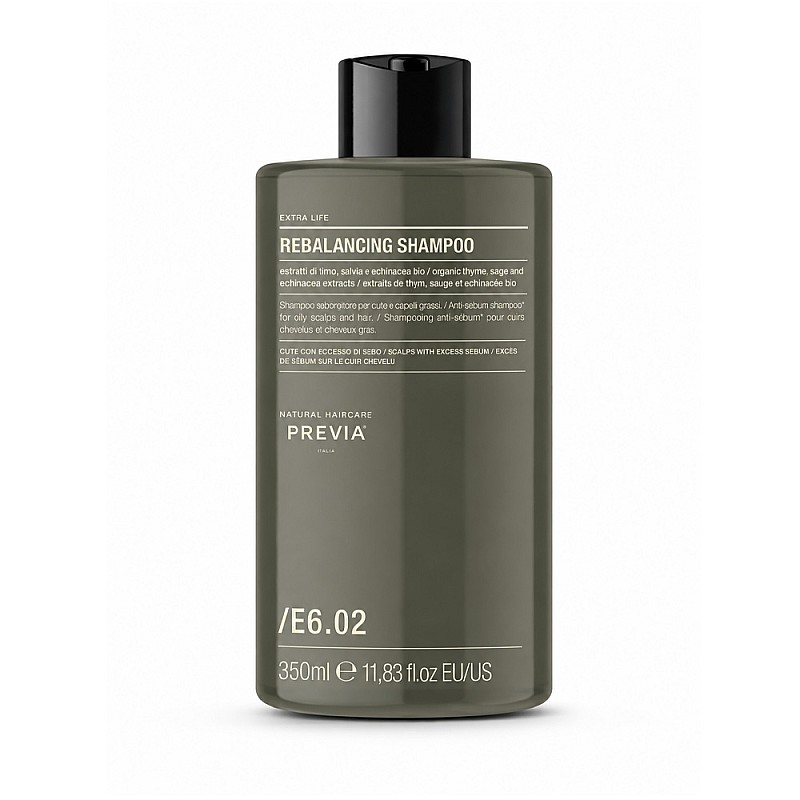 Ребалансиращ шампоан за мазен скалп и бързо омазняваща се коса Previa Extra Life Rebalancing Shampoo 350ml