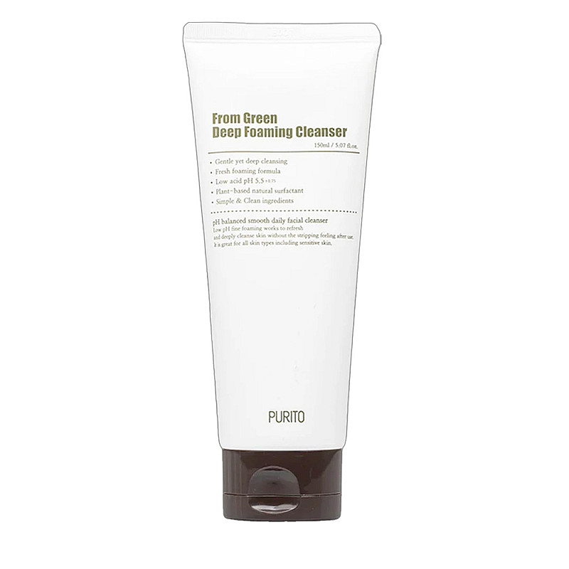 Почистваща пяна с балансиращо pH и центела екстракт Purito From Green Deep Foaming Cleanser 150ml