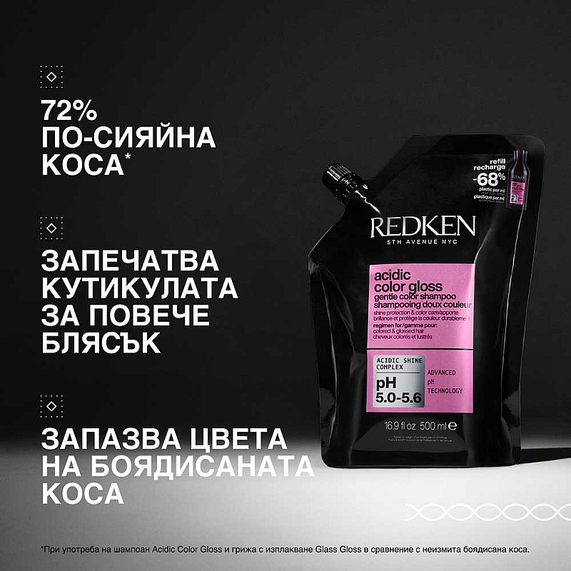 Шампоан за боядисана коса и блясък Redken Acidic Color Gloss Shampoo Refill 500ml