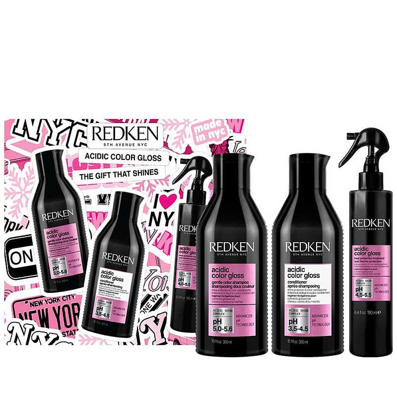 Коледен комплект за блясък и грижа на боядисаната коса Redken Acidic Color Gloss Holiday