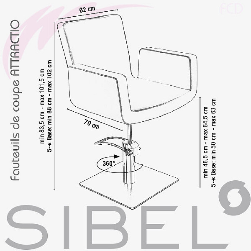 Фризьорски стол Sibel Attractio