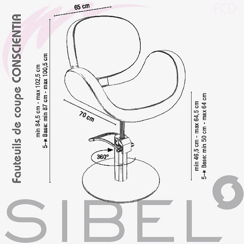 Фризьорски стол Sibel Conscientia