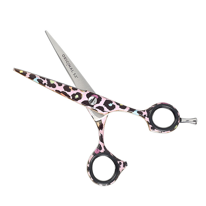 Ножица за подстригване Original Going Wild Pink Leopard 5,5"