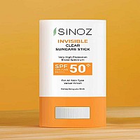 Невидим слънцезащитен стик SPF 50+ Sinoz Invisible Clear Suncare Stick 15g