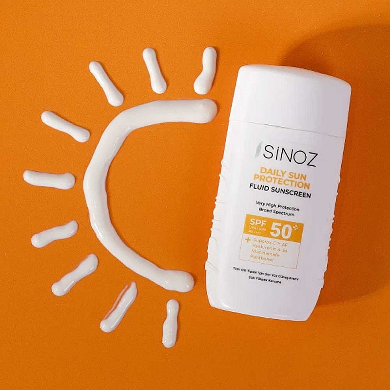Слънцезащитен флуид за лице SPF 50+ Sinoz Daily Sun Protect Fluid Sunscreen 50ml