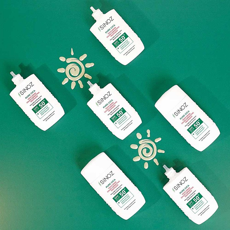 Тониращ слънцезащитен флуид SPF50+ Sinoz Pure Cica Color Correcting Treatment 50ml