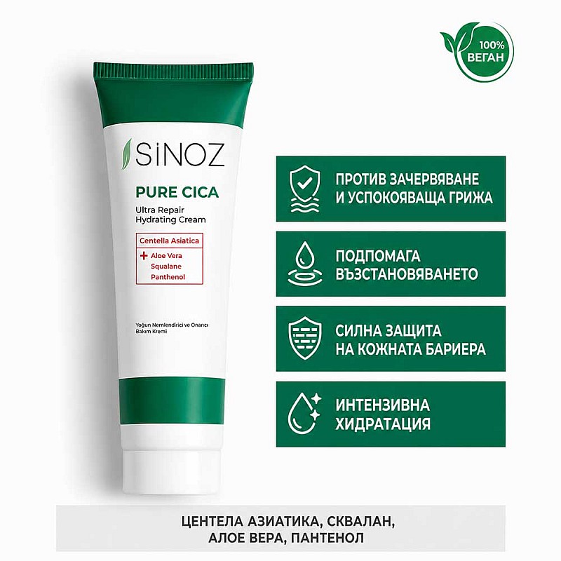 Ултра хидратиращ крем с центела Sinoz Pure Cica Ultra Repair Cream 50ml