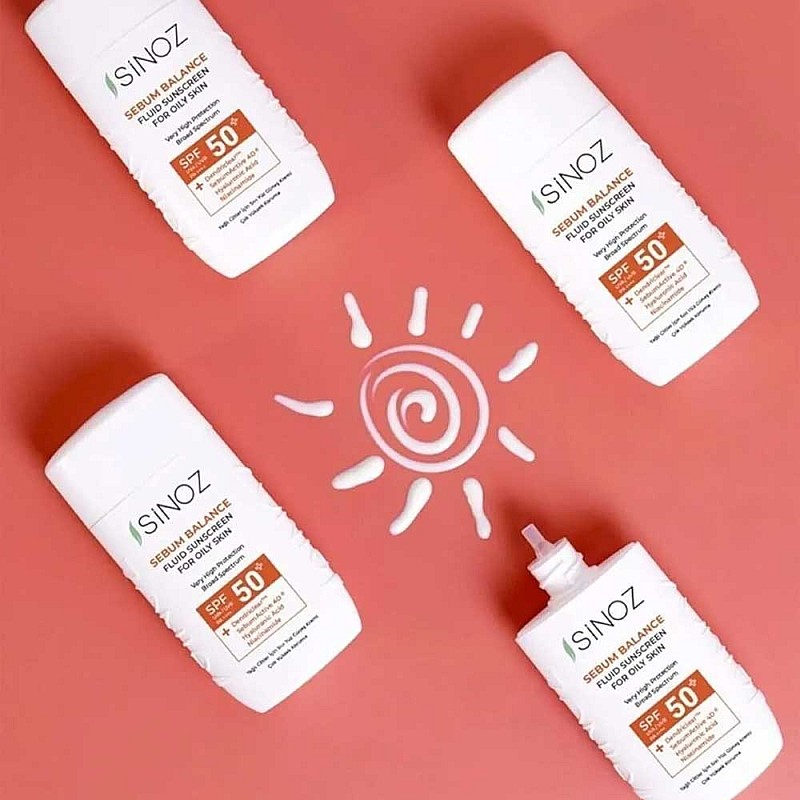Слънцезащитен флуид SPF50 за мазна кожа Sinoz Sebum Balance Fluid Sunscreen for Oily Skin 50ml