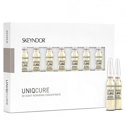 Нощни ампули за възстановяване на кожата Skeyndor UniqCure 8h Repairing Concentrate 7x2ml