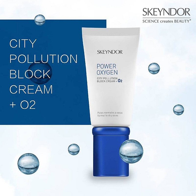 Крем с кислород и блокер против градско замърсяване Skeyndor Power Oxygen City Pollution Block Cream 50ml