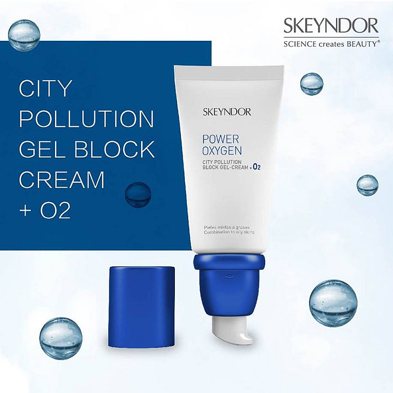 Гел-крем с кислород и блокер за мазна кожа Skeyndor Power Oxygen City Pollution Block Gel-Cream 50ml