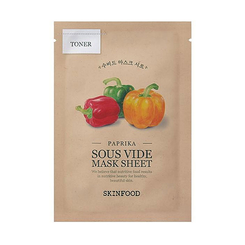 Шийт маска за сияен тен с екстракт от паприка Skinfood Paprika Sous Vide Mask Sheet